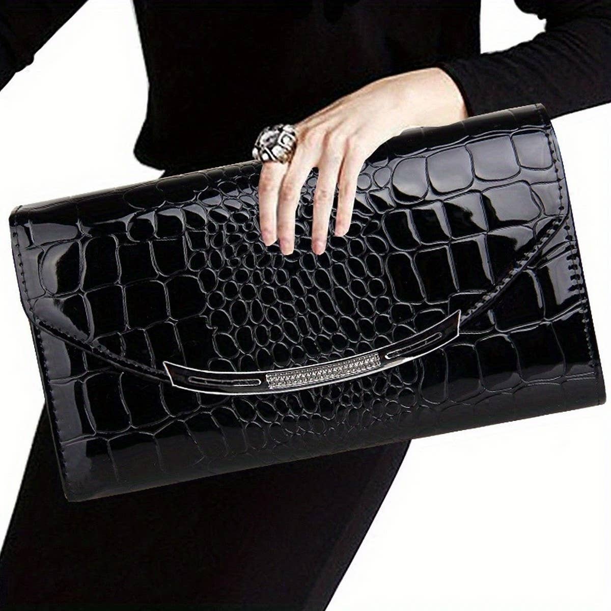 2024 NEW LARGE CAPACITY CROCODILE PATTERN CLUTCH_CWAB2621