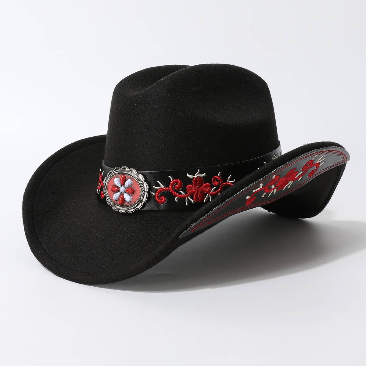 Ethnic Style Western Cowboy Fedora Hat_CWAH3628