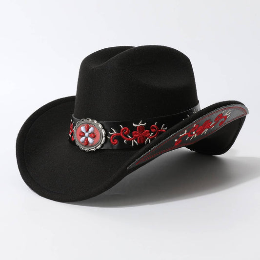 Ethnic Style Western Cowboy Fedora Hat_CWAH3628
