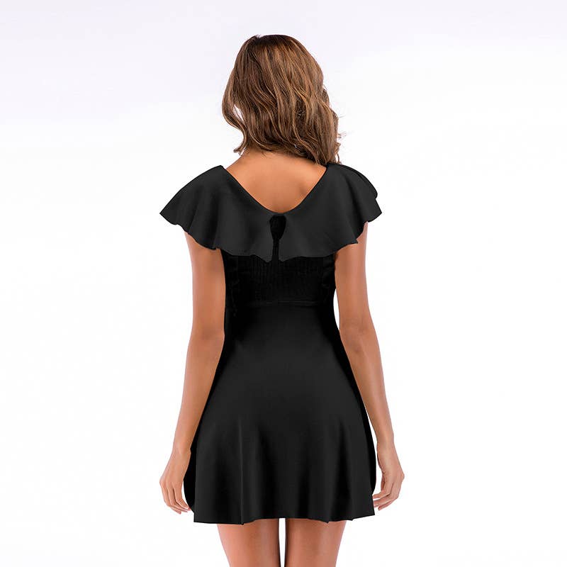 Ruffled doll neck dress