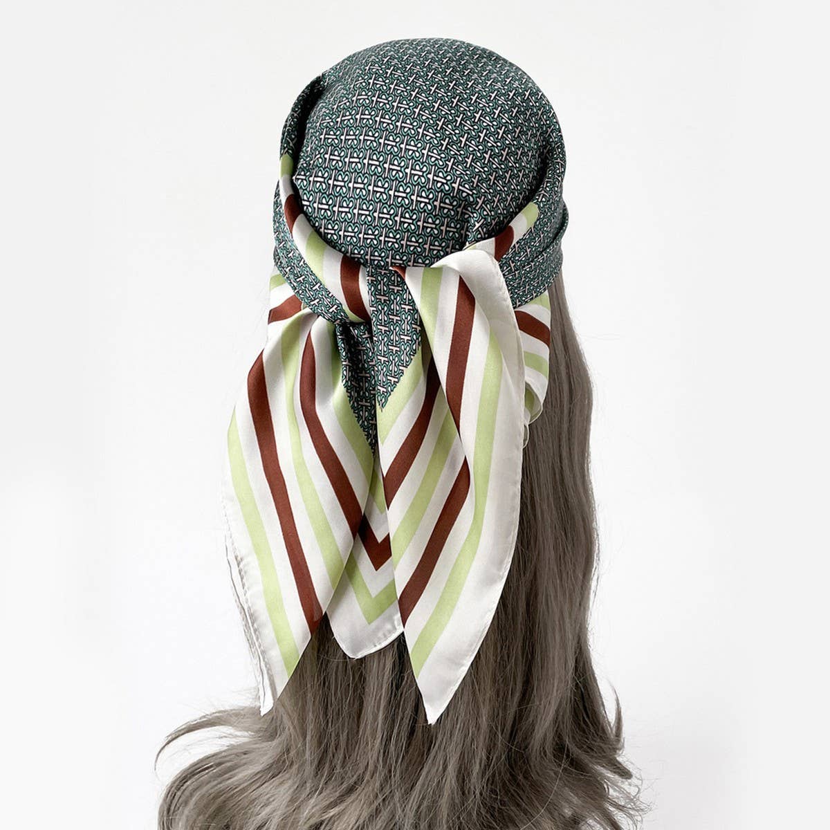 Sweet Floral Satin Scarf - 70cm Square Neck Wrap