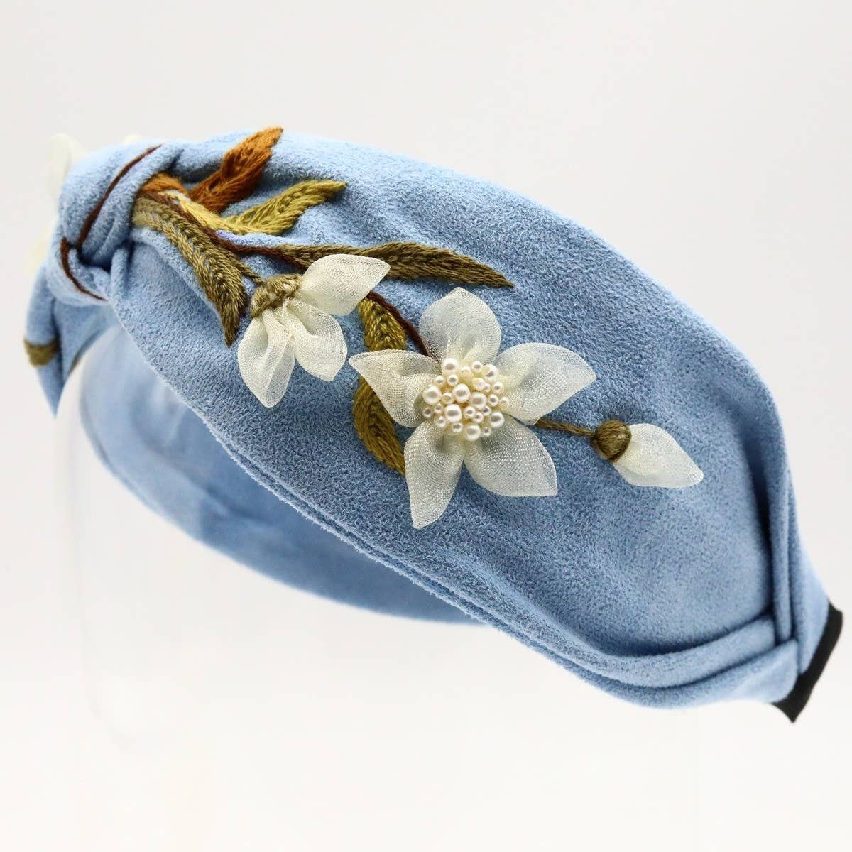 Vintage Handcrafted Pearl White Flower Headband