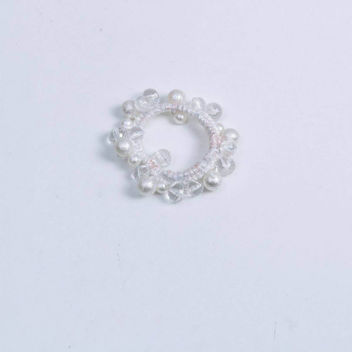 Simple Cute Hair Tie Sweet Wrinkled Pearl Elastic_CWAHA6772