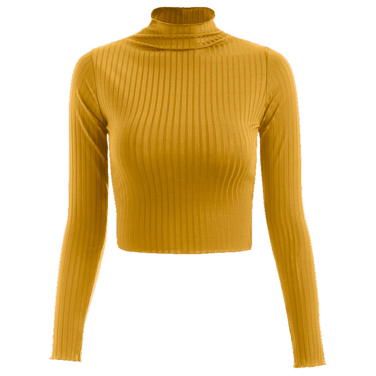 SEMI-TURTLENECK LONG-SLEEVED KNIT T-SHIRT