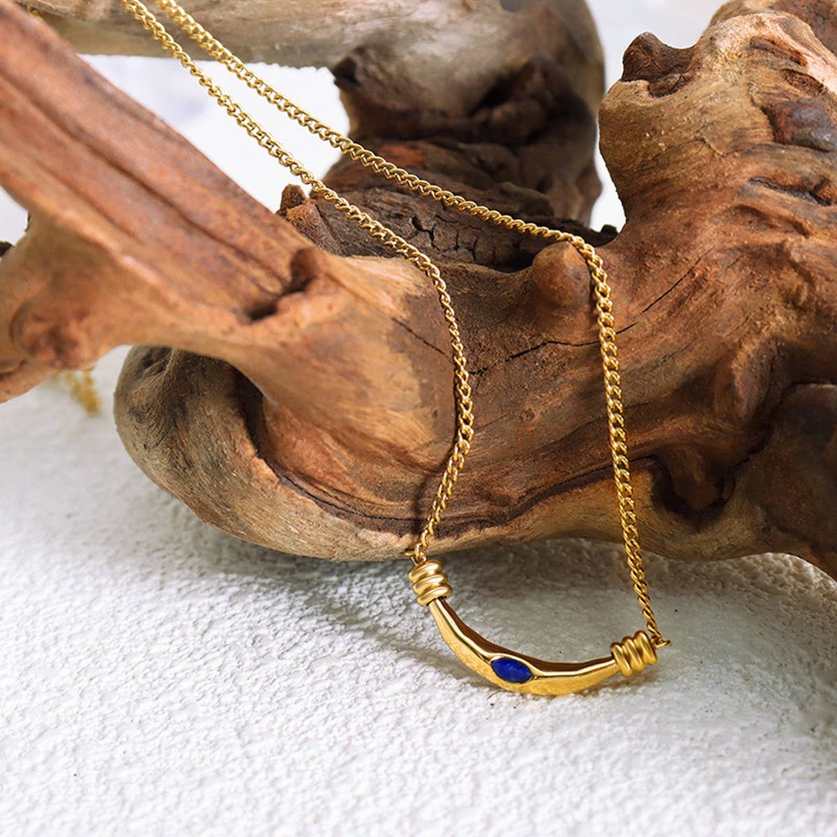 RETRO GOLD TITANIUM STEEL NECKLACE_CWAJE1077