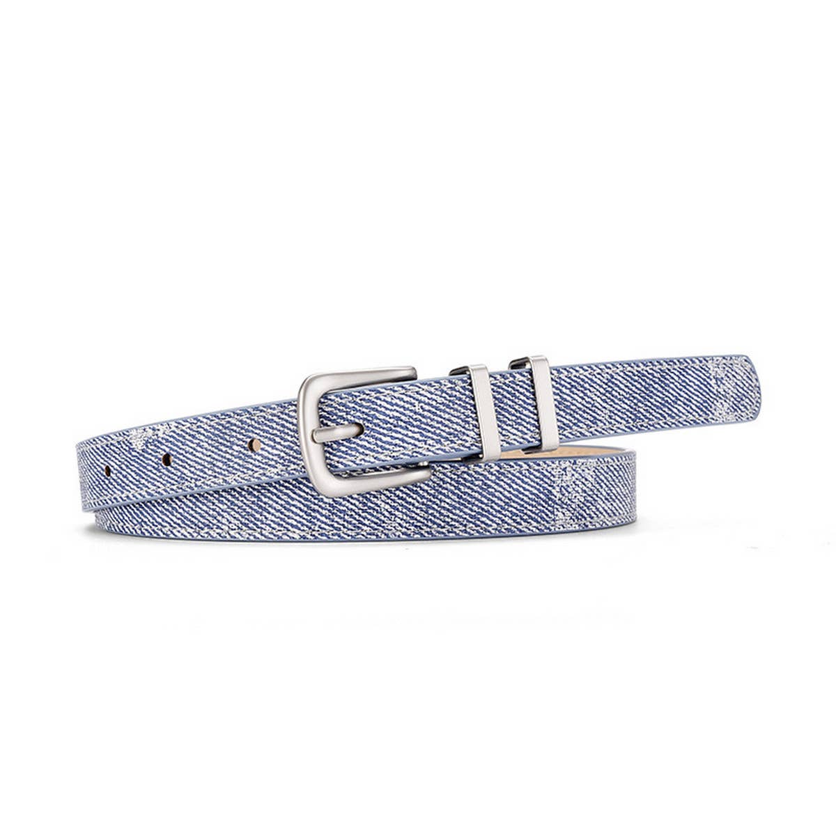 SIMPLE NEW MULTI-COLOR SILVER BUCKLE BELT_CWABE0586