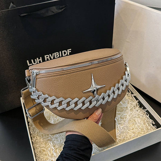 BELT BAG , CROSSBODY BAG SUMMER WITH CHUNKY CHAIN_CWAB2067