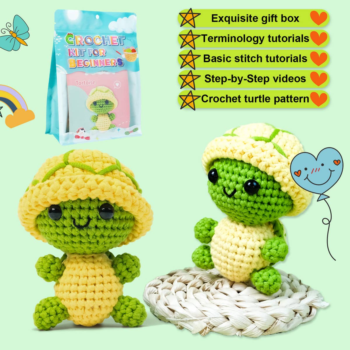 TURTLE HANDMADE DIY WOVEN PLUSH MATERIAL PACKAGE