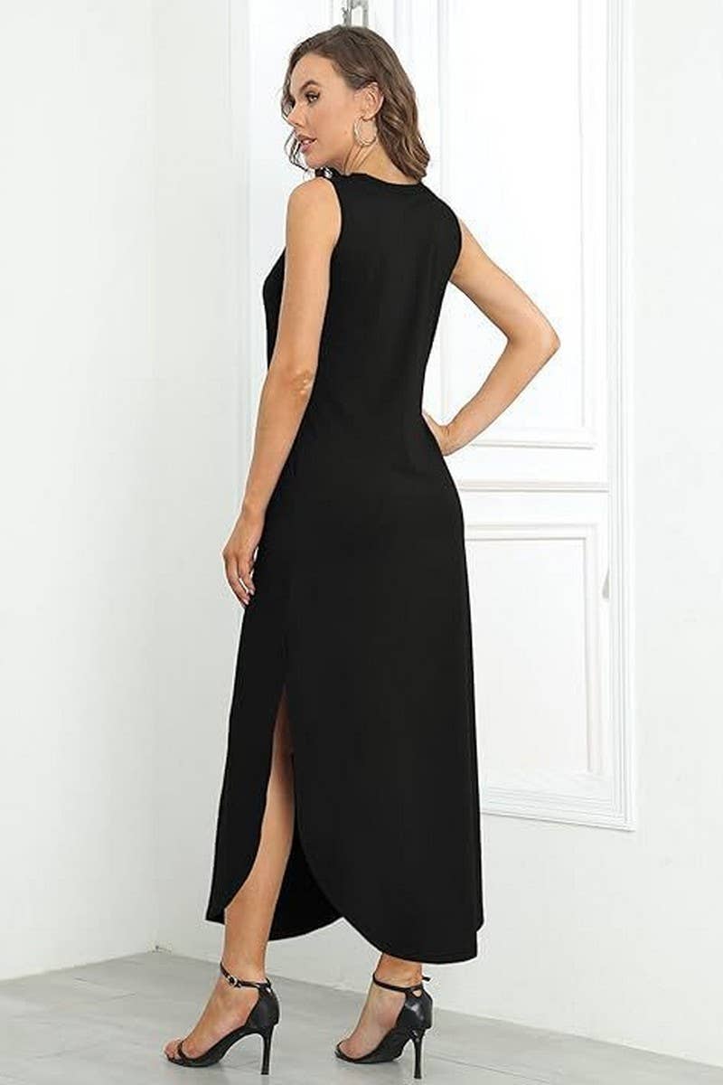 CWDMD5906_SLEEVELESS FLORAL PRINT PULLOVER MAXI DRESS