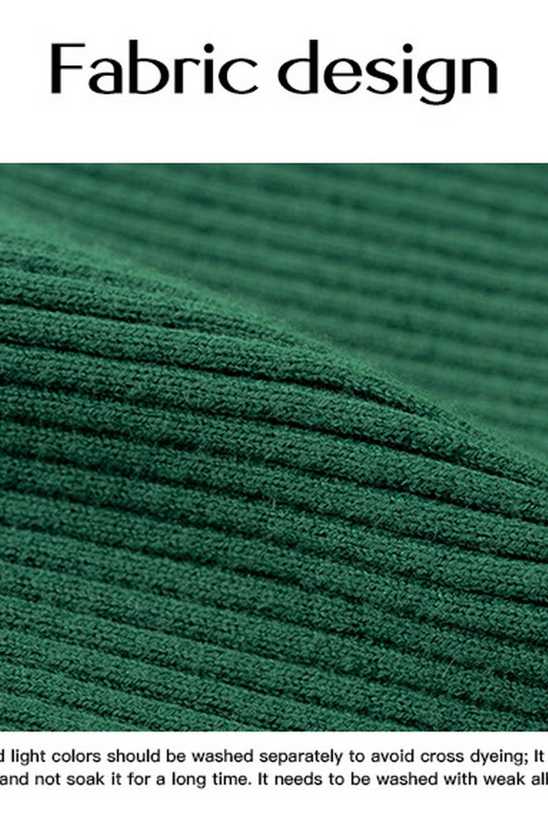 CWDSD6490_SOLID COLOR SQUARE NECK HIP-WRAPPED KNITTED DRESS