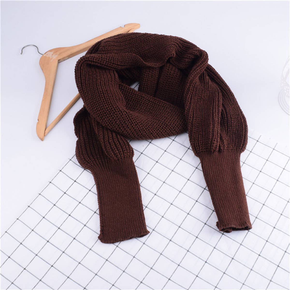 Knitted Sleeve Scarf Shawl for Men & Women Winter