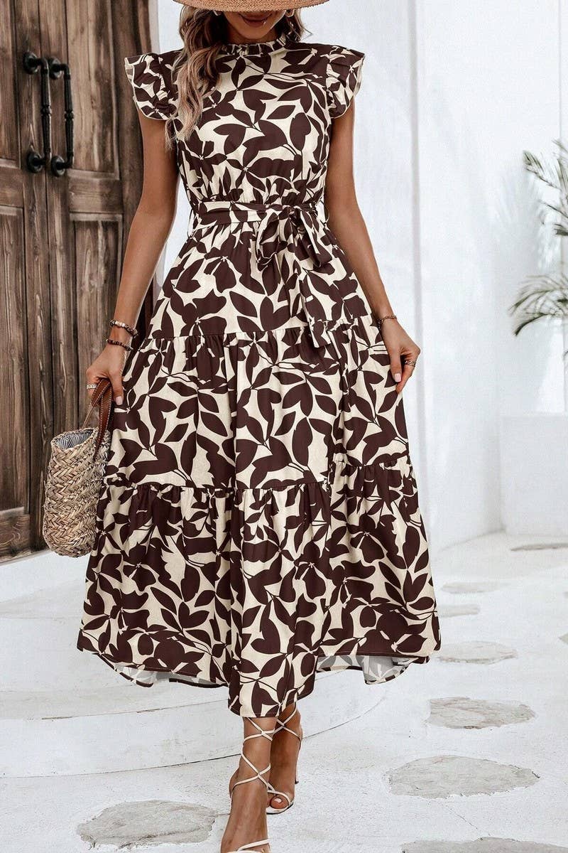 CWDMD4953_SUMMER RUFFLED FASHIONABLE PRINT FAIRY DRESS