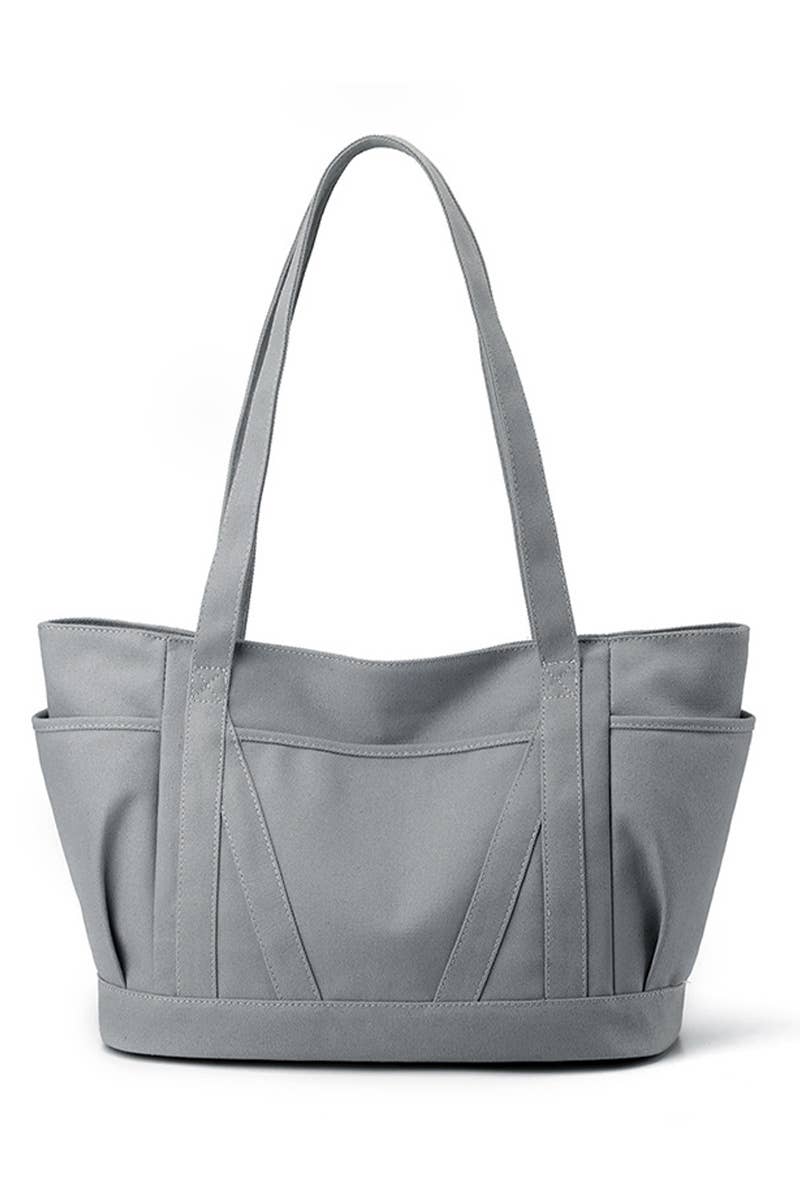 STORAGE POCKET LARGE CANVAS SHOPPER BAG_CUAB0102