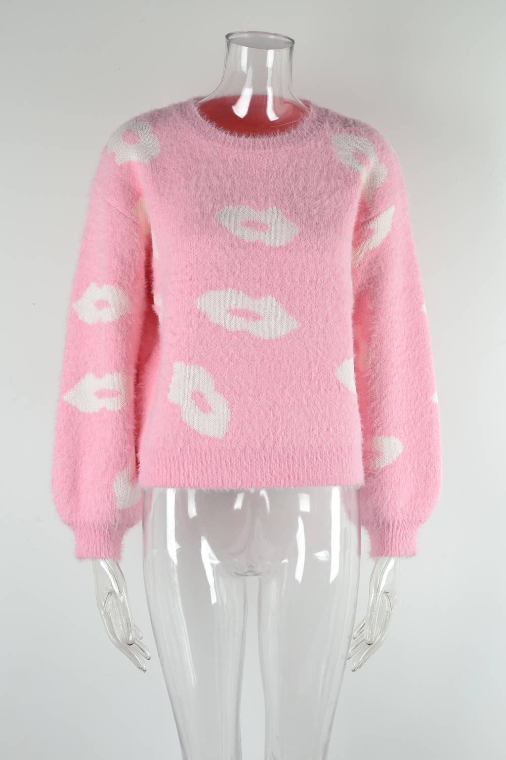 LIPS VALENTINE'S DAY SWEATER CREW NECK PULLOVER