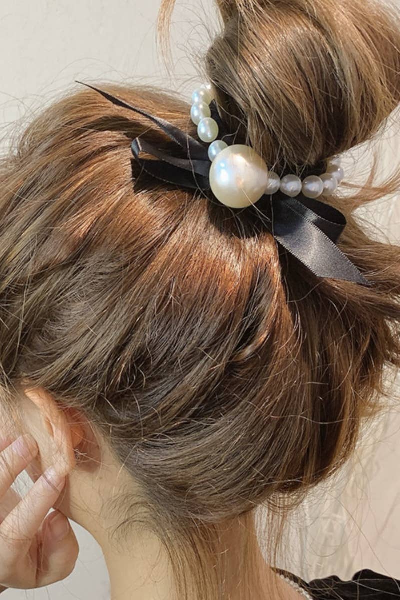 PEARL DECORATION SCRUNCHIES ELASTIC HAIR TIES_CWAHA0145