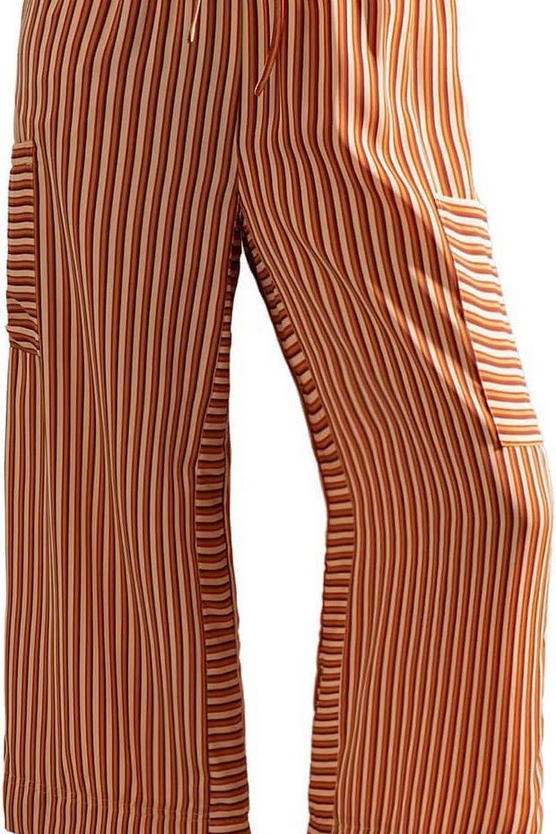 CWBLP01035_COLORFUL STRIPED DRAWSTRING STRAIGHT PANTS