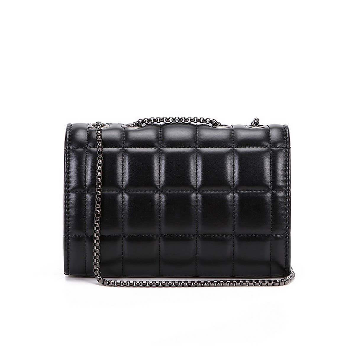BLACK CLUTCH CHAIN CROSSBODY SHOULDER BAG_CUAB0181