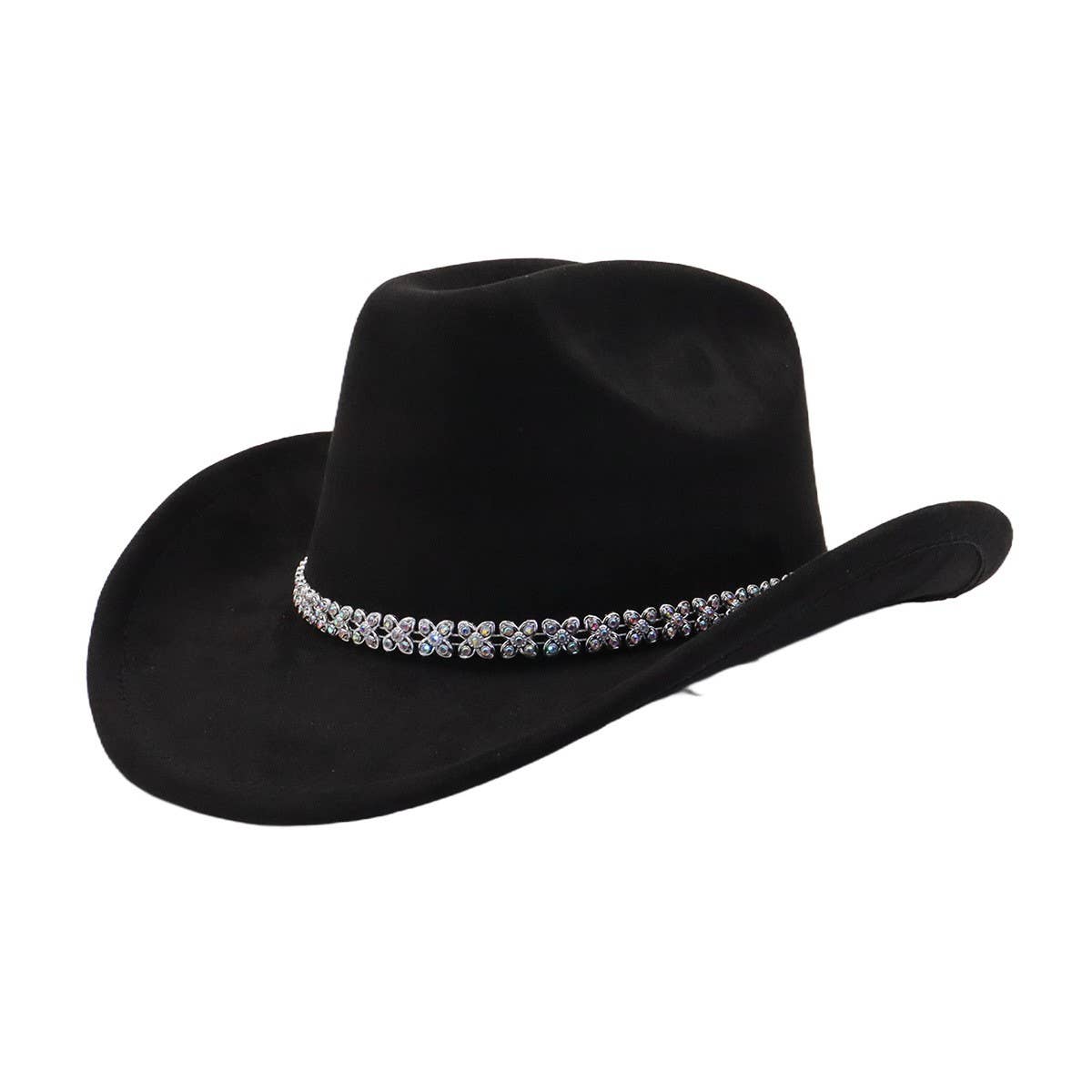 Suede Cowboy Fedora Hat Western Ethnic Style_CWAH04421