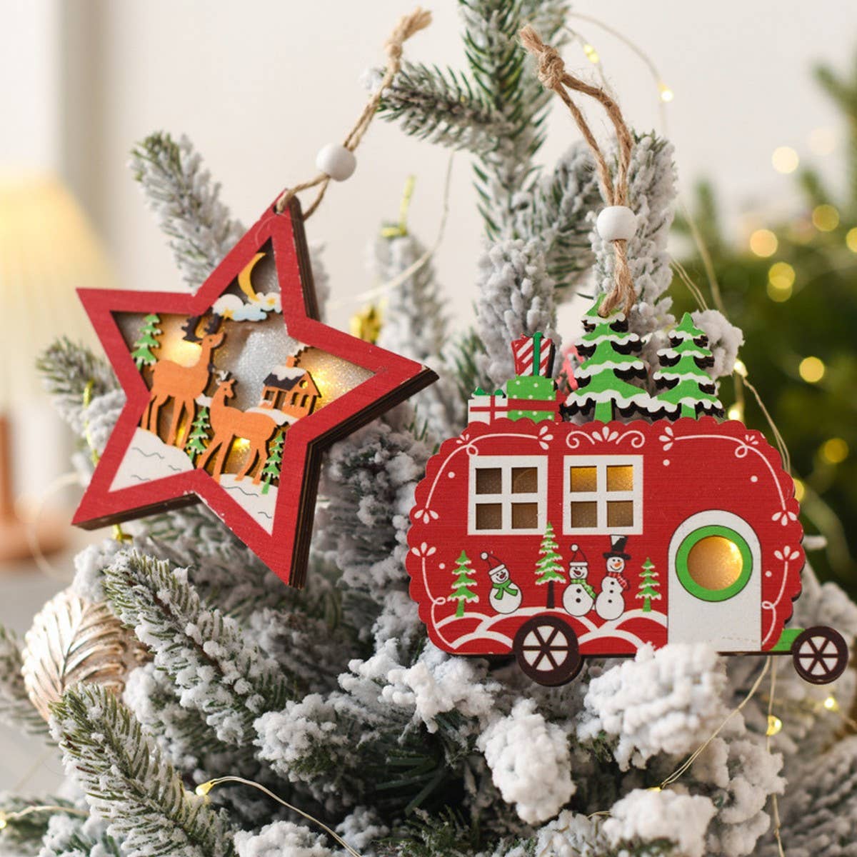 WOODEN LUMINOUS PENDANT CHRISTMAS DECORATIONS_CWMM2935