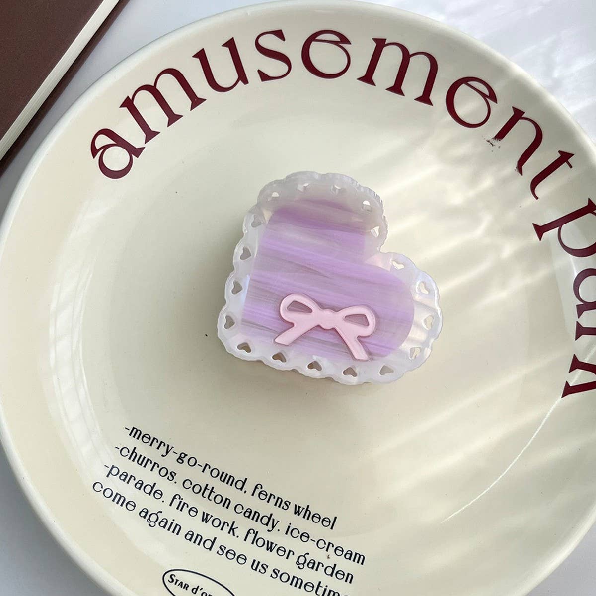 Elegant Bow Acetate Claw ? Cute Hollow Heart Clip