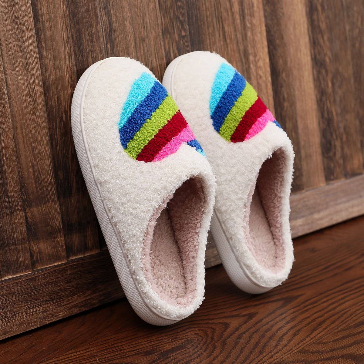 WINTER SMILING FACE PEACH HEART COTTON SLIPPERS