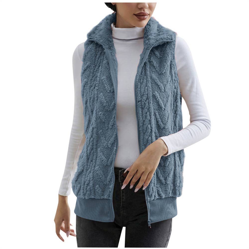 EXTRA JACQUARD FLEECE DOUBLE-SIDED WAISTCOAT