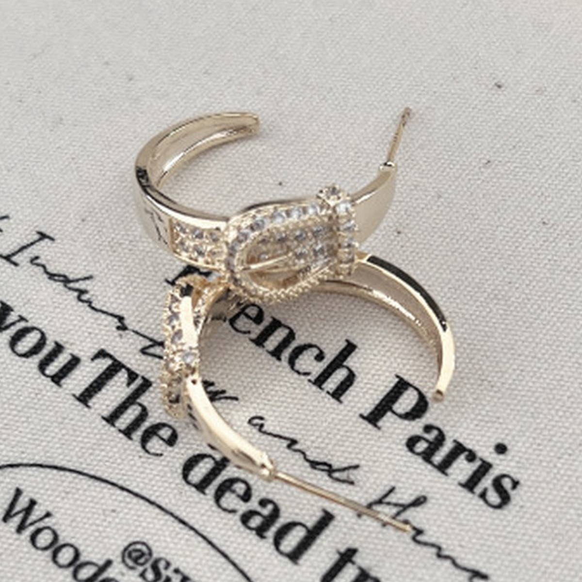 LIGHT LUXURY ZIRCON C-SHAPED EARRINGS