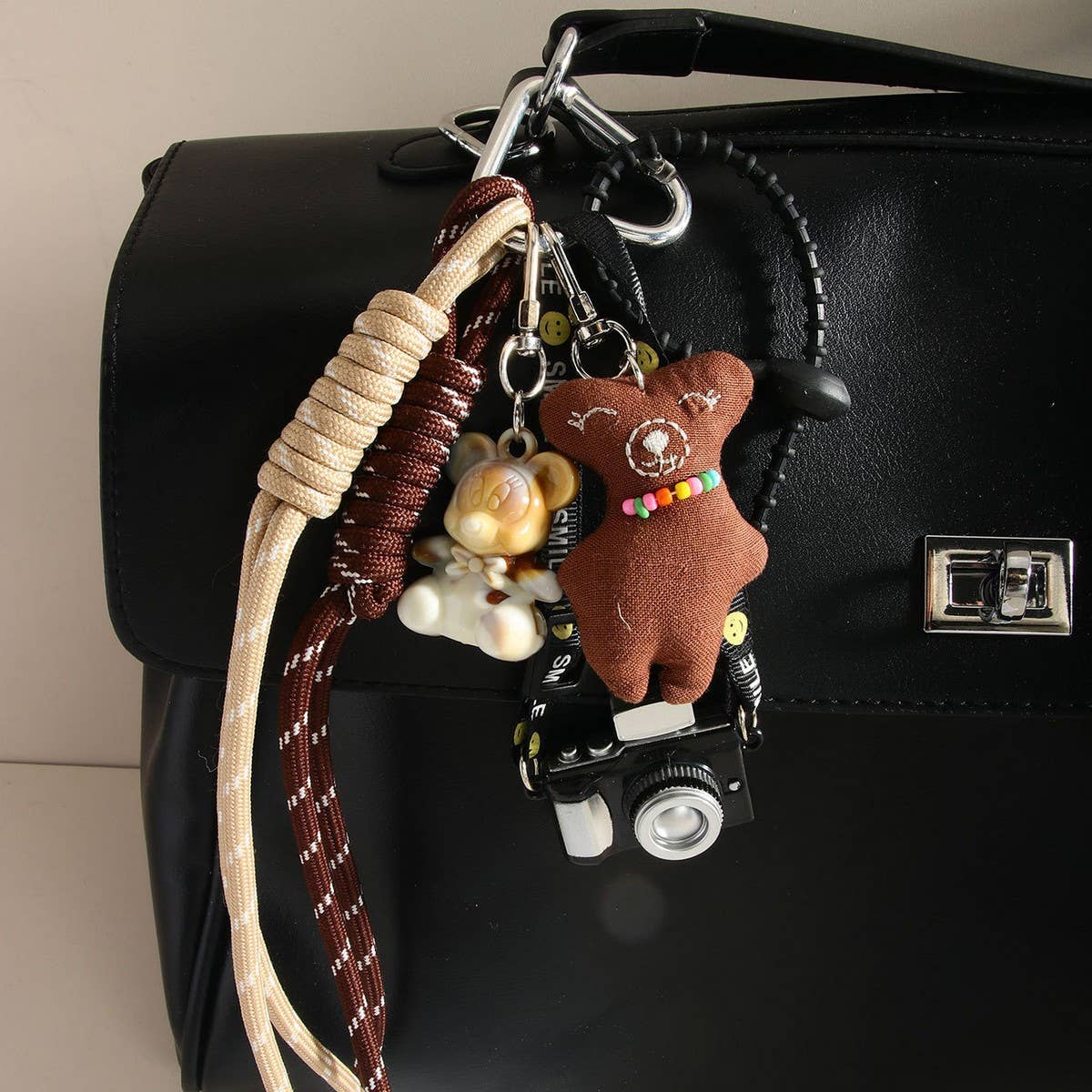 Cute Bear Camera & Coffee Charm ? Bag Pendant