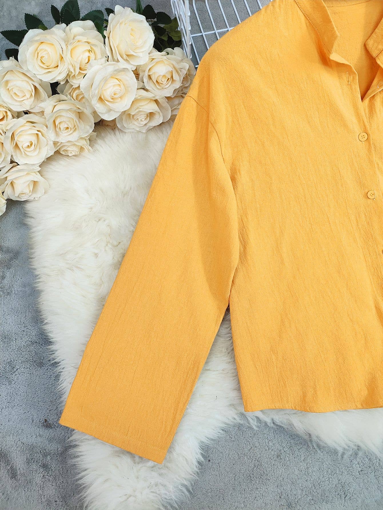 Solid-color long-sleeved cotton linen cardigan