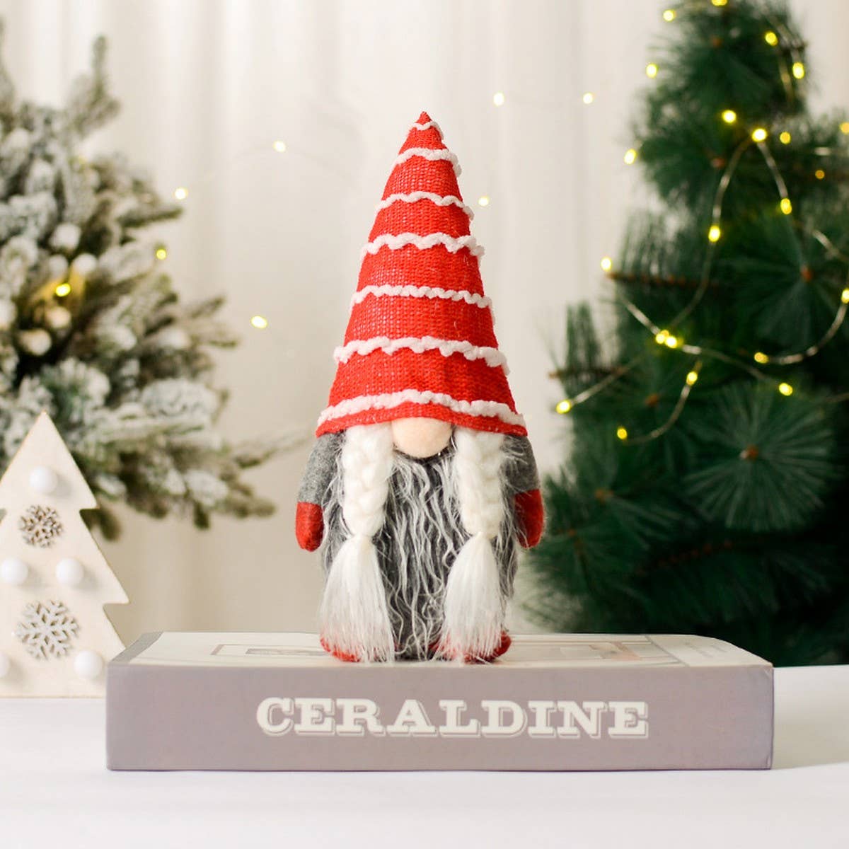 CHRISTMAS DECORATIONS ICE CREAM HAT DWARF FIGURINE