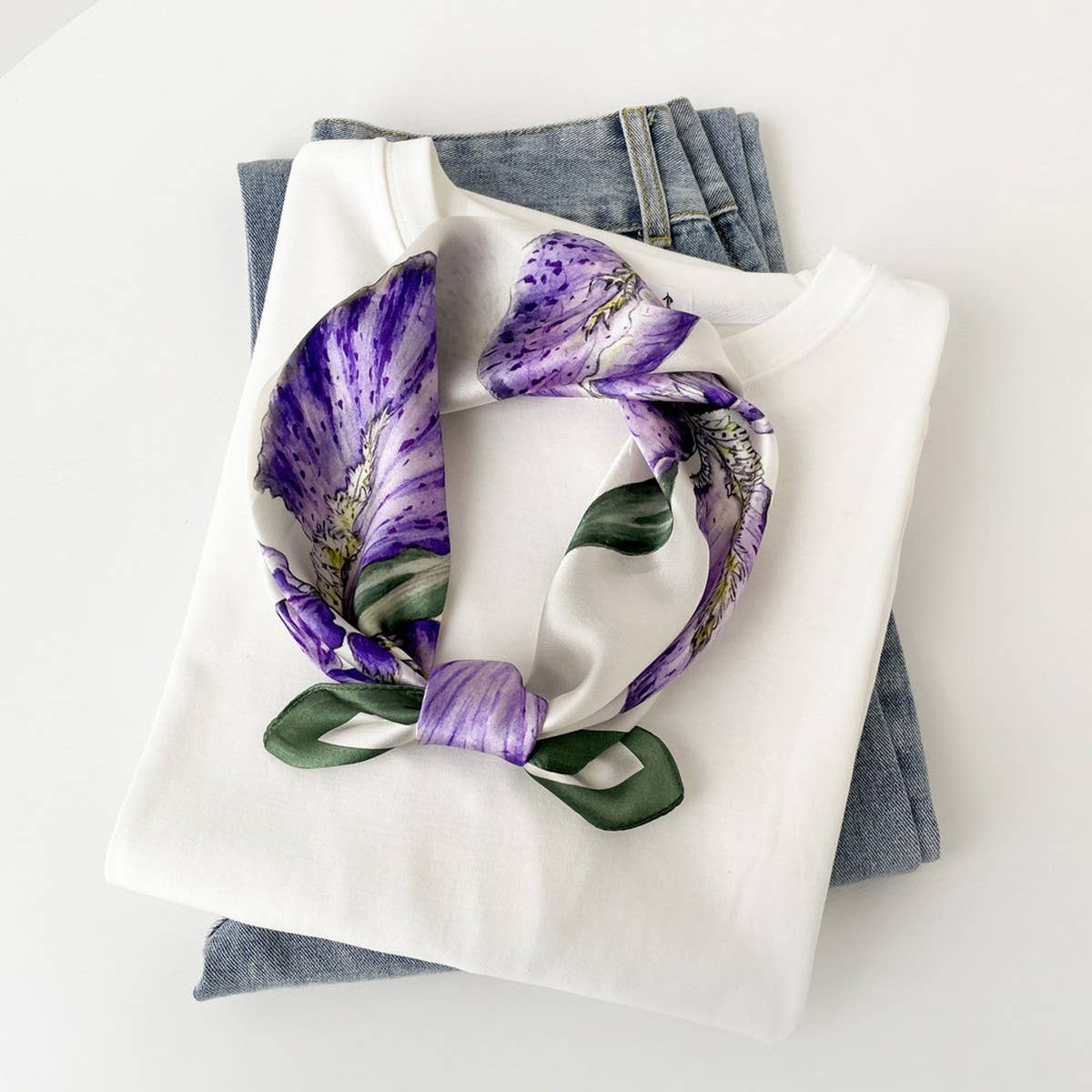 Silk Square Scarf ? Elegant Chinese Floral Print