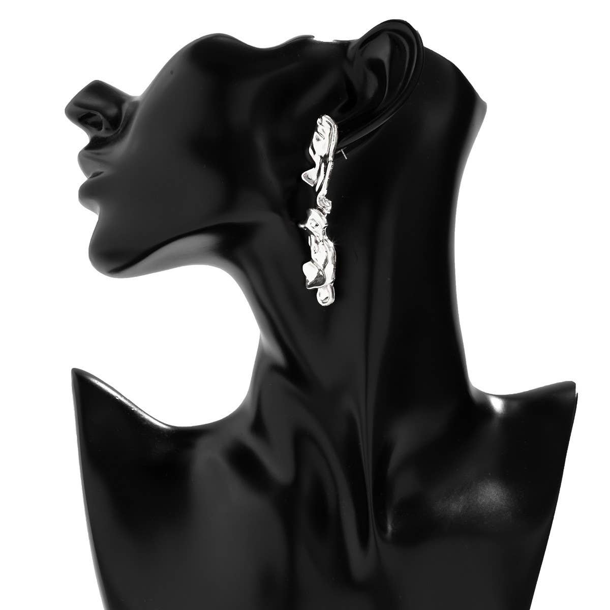 WRINKLED METAL IRREGULAR VINTAGE NECKLACE SET_CWMM3249