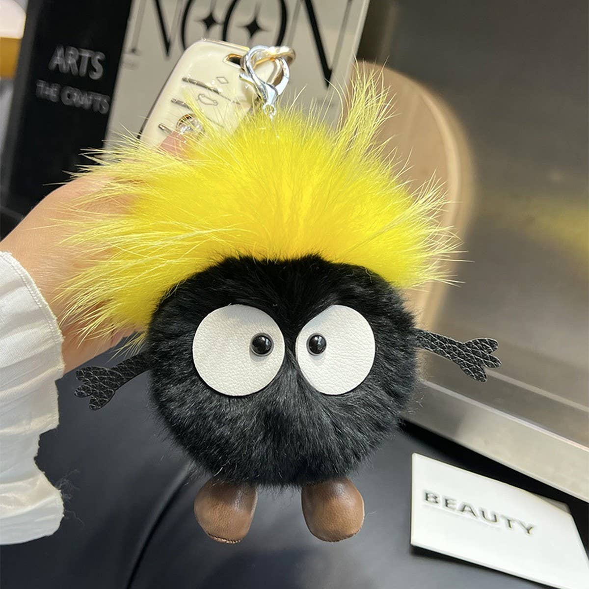 CUTE LITTLE COAL BRIQUETTES CAR KEYCHAIN PENDANT