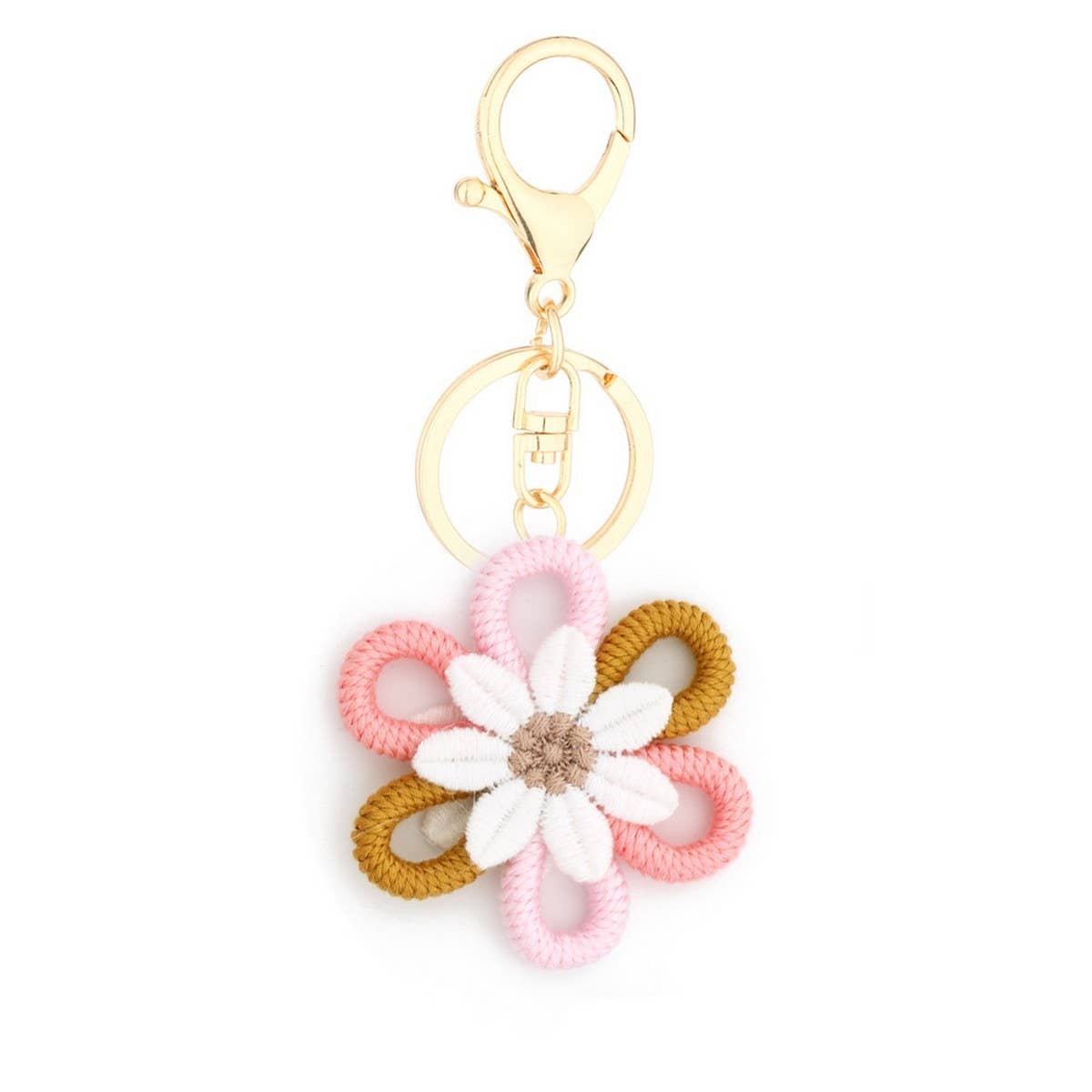 Daisy Woven Pendant Yarn Sunflower Keychain_CWAB5010