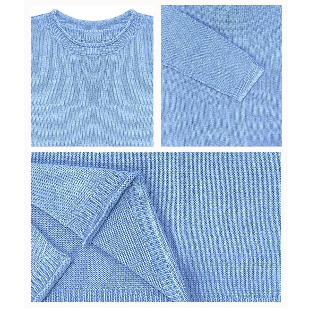 Solid color round-neck loose pullover sweater