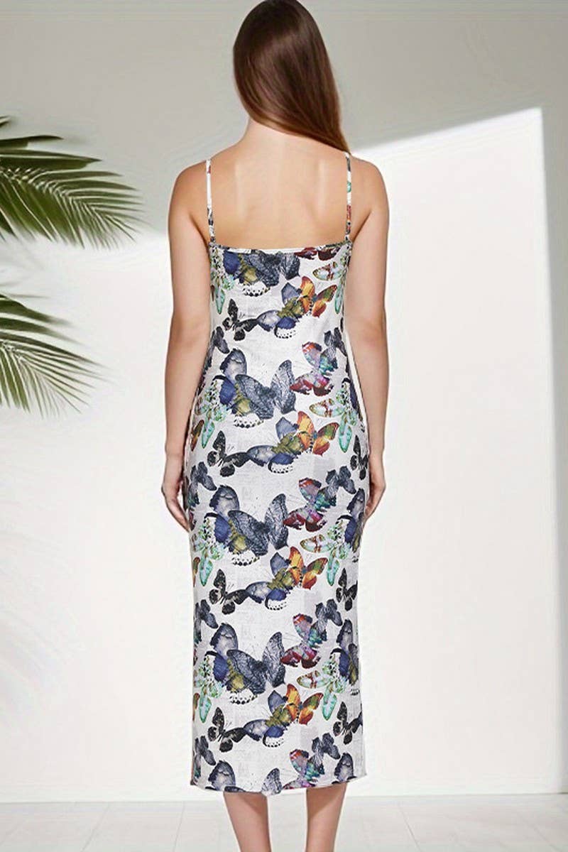 CWDMD4993_SUMMER SEXY BUTTERFLY PRINT BACKLESS MAXI DRESS