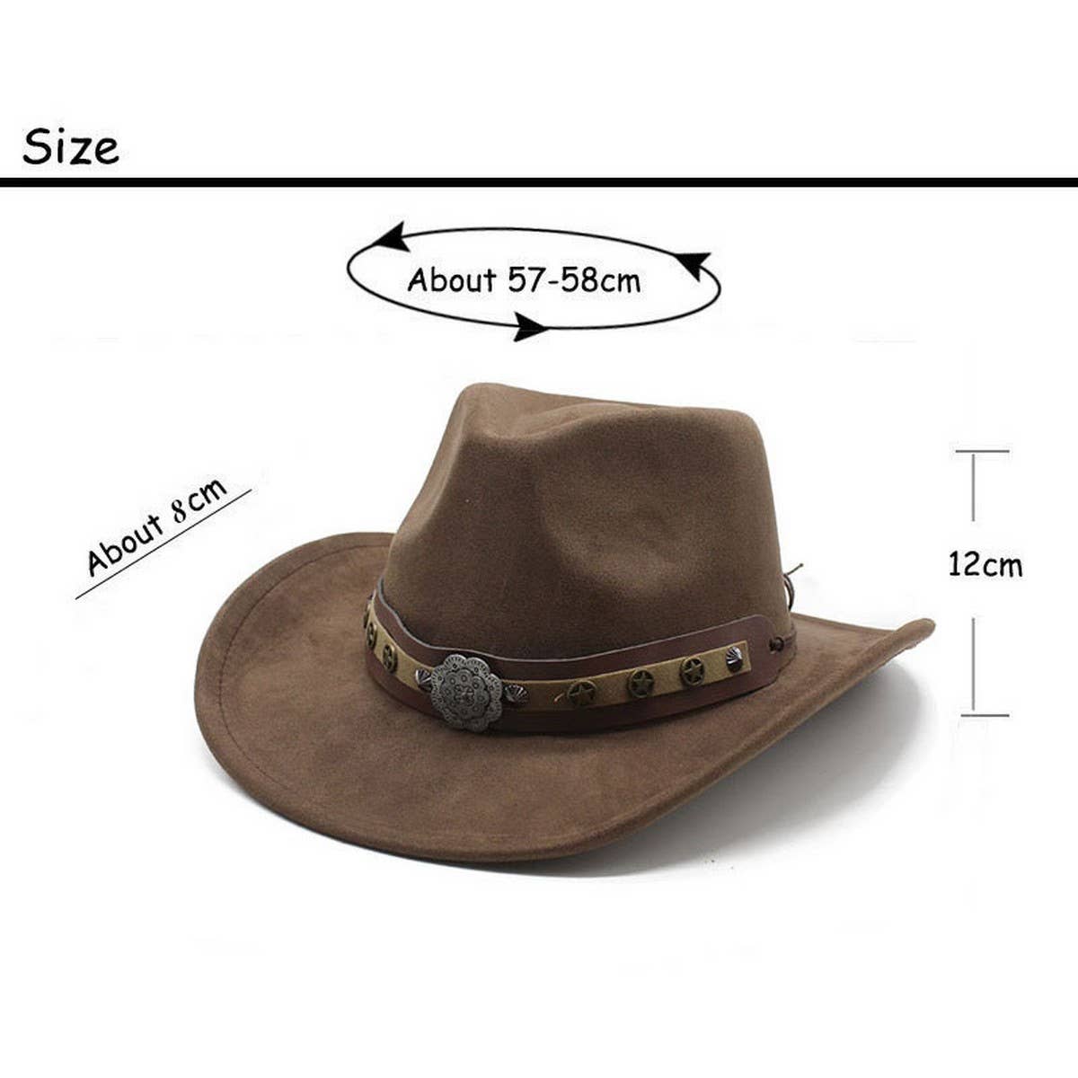 SUEDE MEN'S GENTLEMAN HAT TRAVEL ETHNIC STYLE HAT_CWAH2511