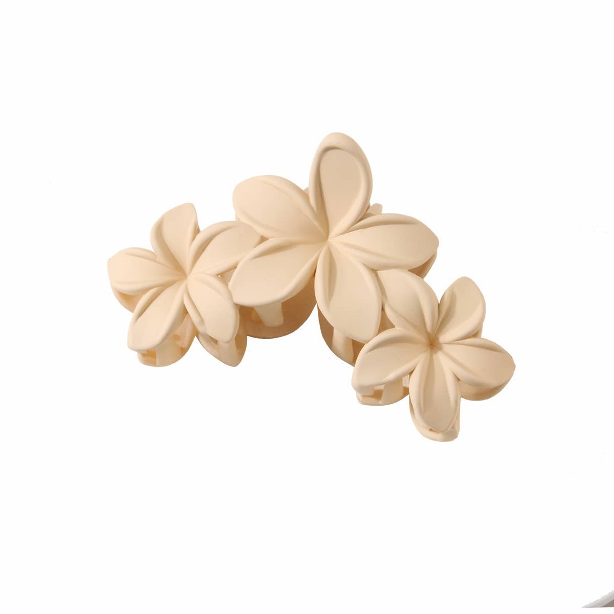 3-Flower Matte Petal Hair Claw ??Vintage & Elegant_CWMM4989