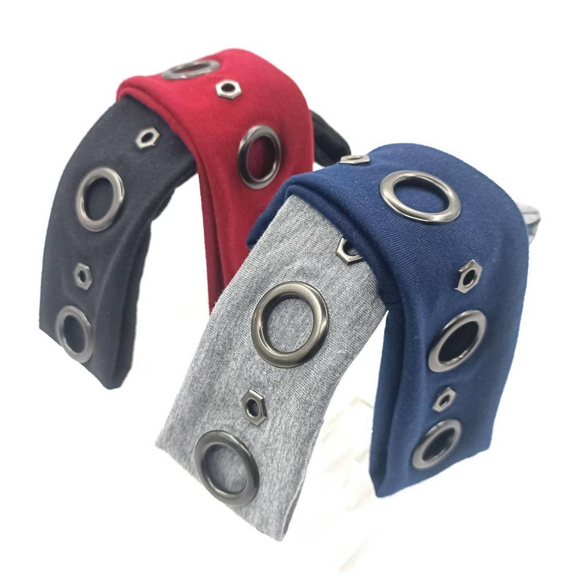 Elastic Punk Headwrap with Geometric Studs