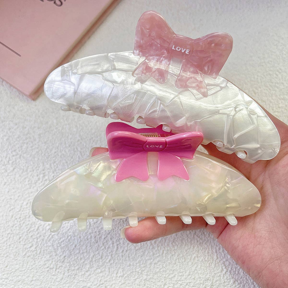 Colorblock Bow Acetate Hair Claw, Sweet Chic Clip_CWAHA1341