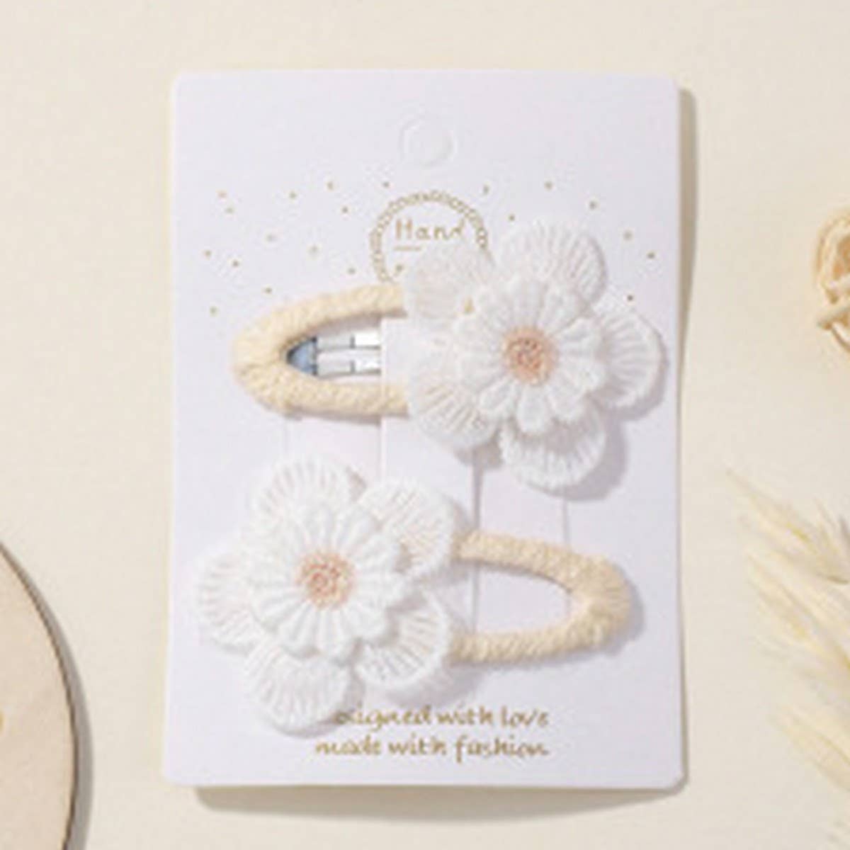 Fresh Daisy Hair Clip Set ? Handmade Fabric Clips