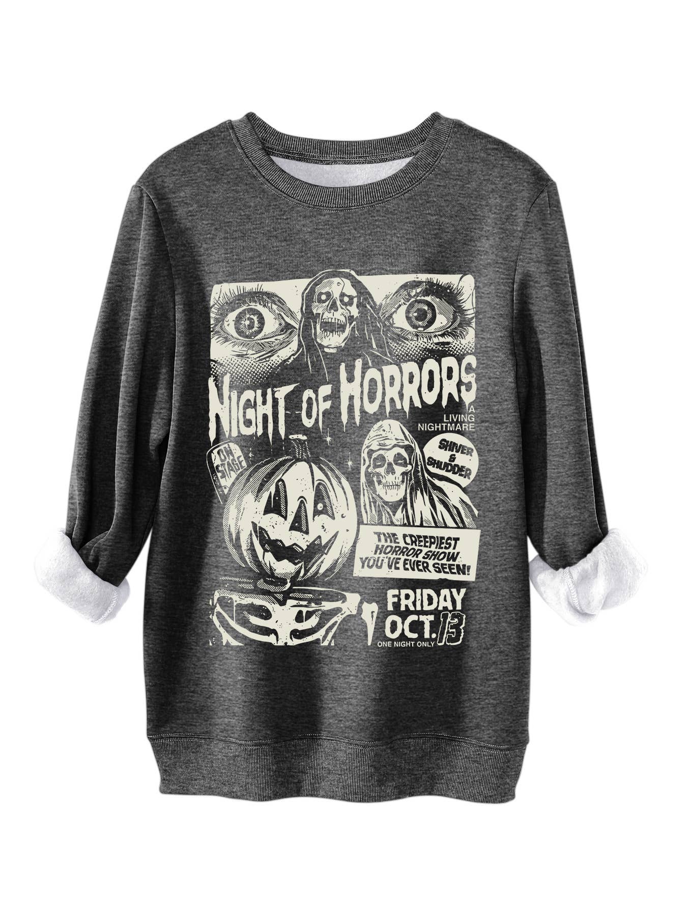 Hight of horrors Halloween print warm hoodie