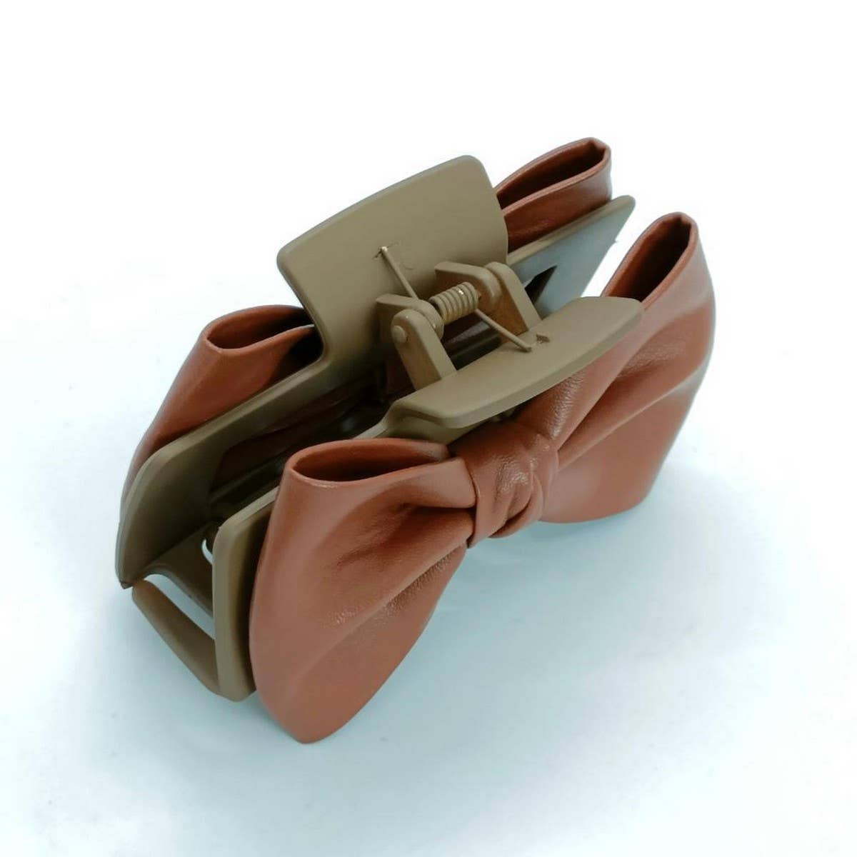 Large Retro PU Leather Double-Sided Bow Clip_CWAHA6375