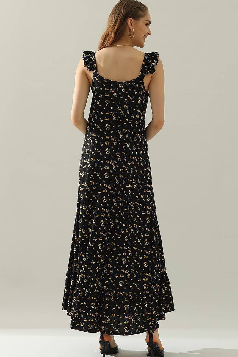 CWDMD772_RUFFLE DETAILED SLEEVELESS MAXI DRESS