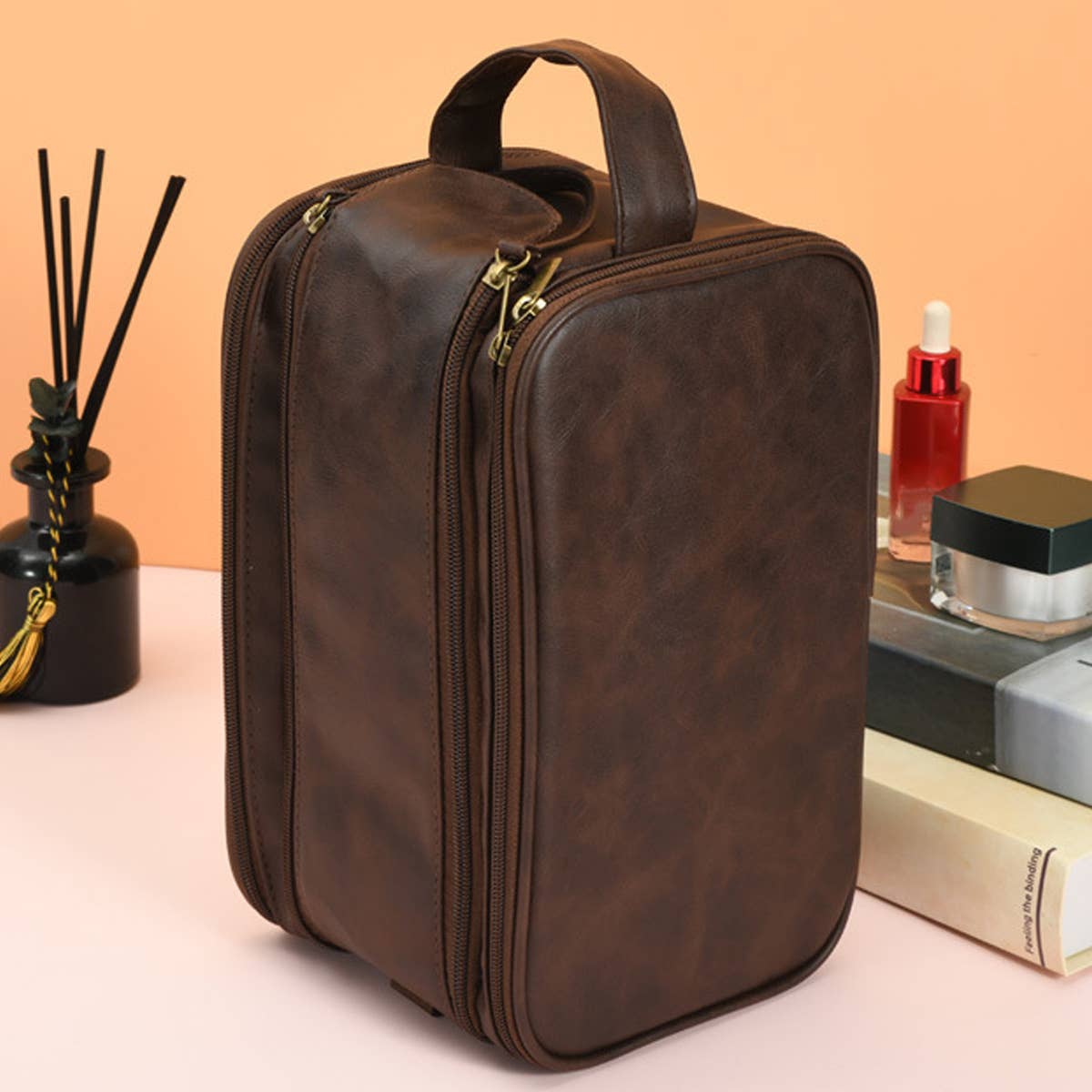 PORTABLE PU LEATHER STORAGE COSMETIC BAG_CWAB0579