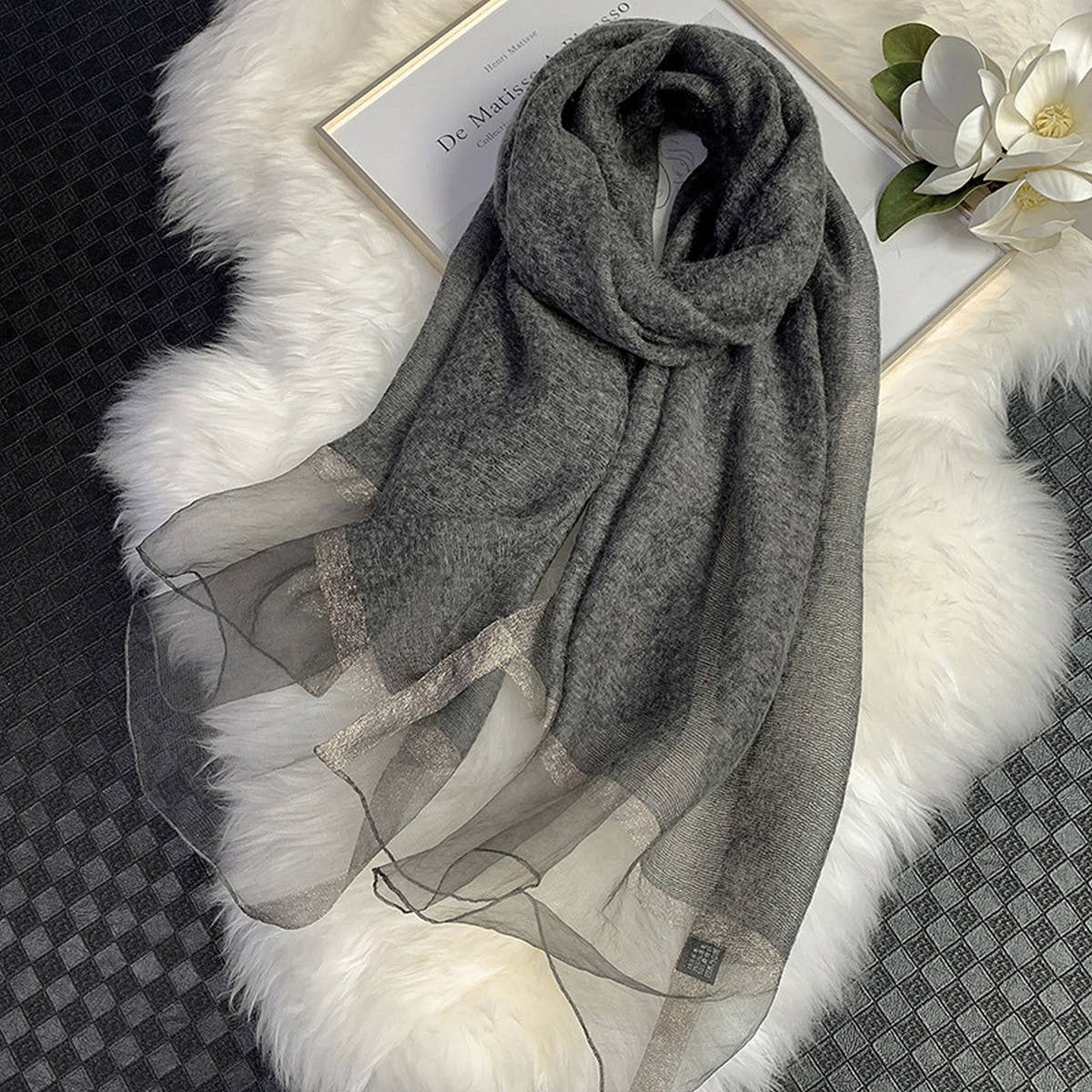 Silk Wool Gradient Scarf ? Elegant Long WinterWrap