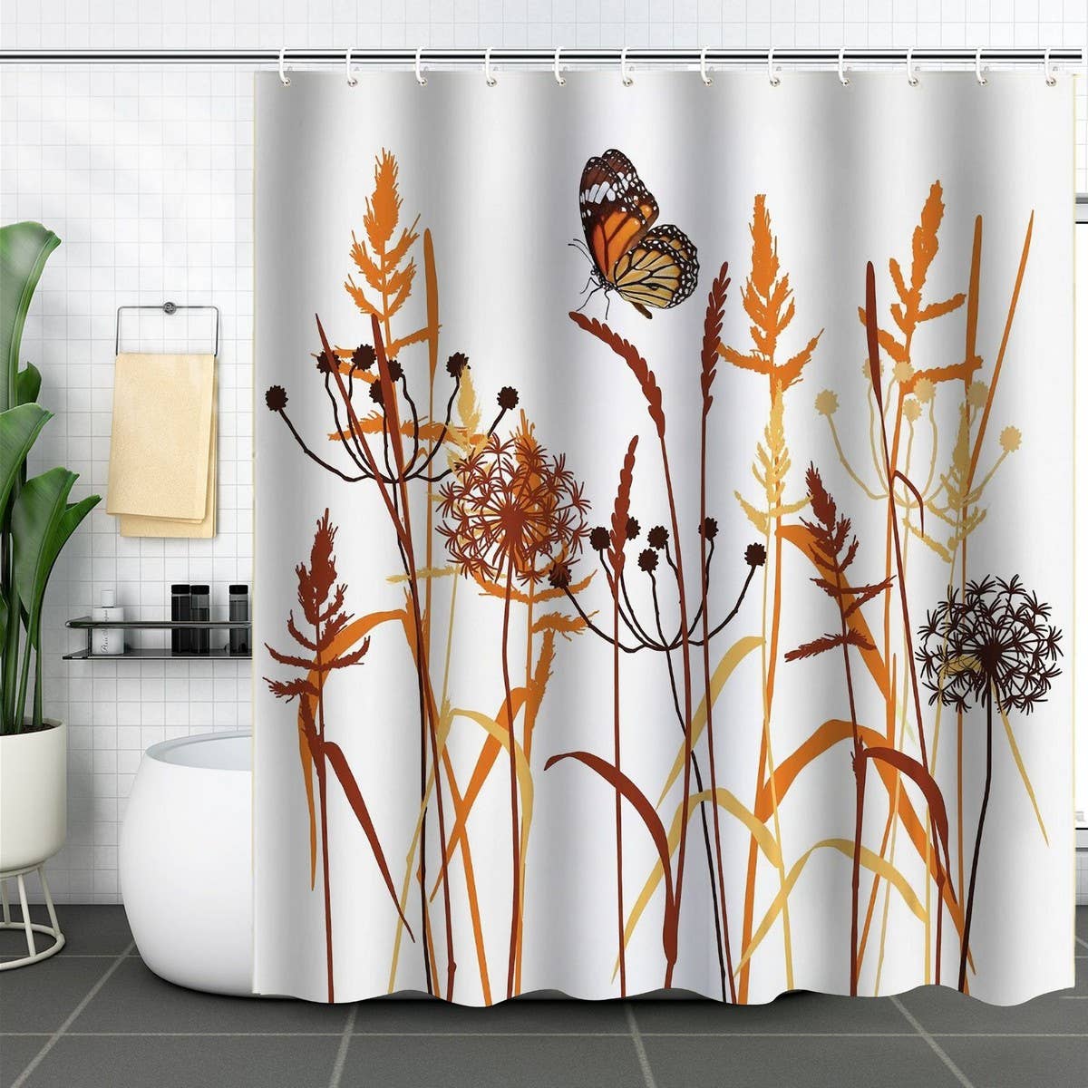 DANDELION FLOWER WATERPROOF SHOWER CURTAIN