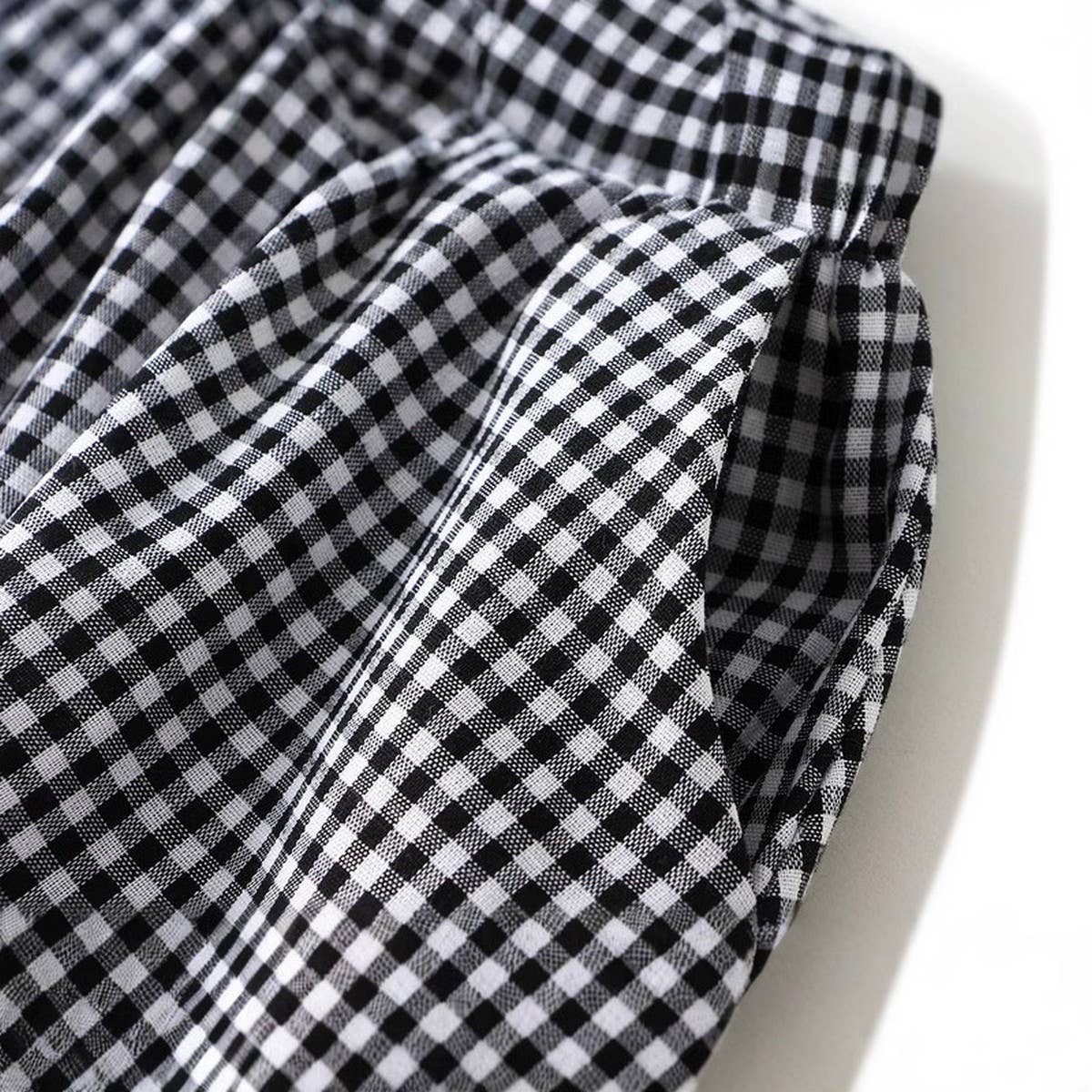 Plaid High-Waist A-Line Lantern Midi Skirt_CWBMS0364