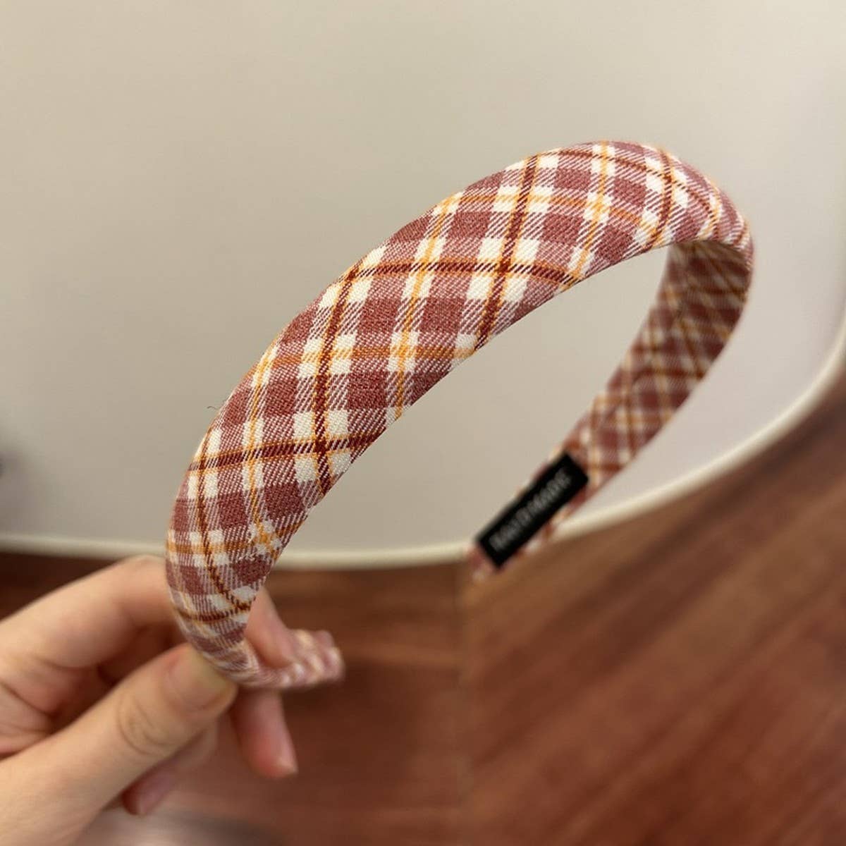 SMALL FRESH PLAID SOLID COLOR VERSATILE HEADBAND_CWAHA2857