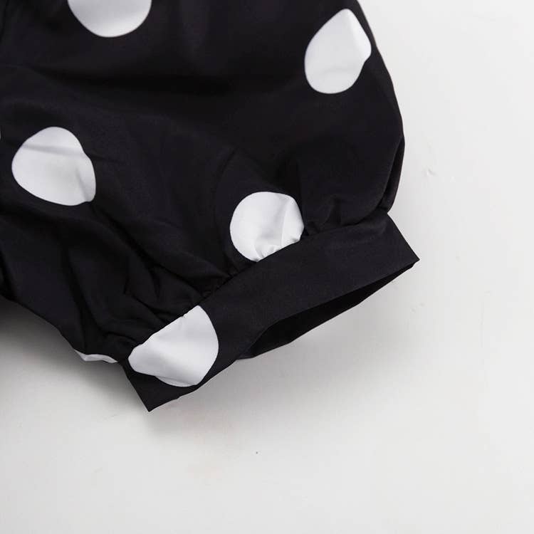 Sexy deep V-polka dot A-line dress